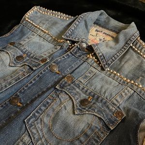 True Religion Denim Studded Vest
